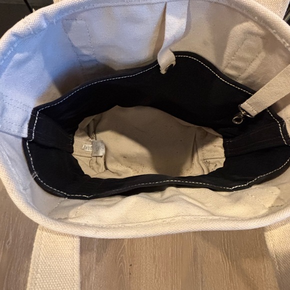 Lands' End Black and Cream Tote Bag with Sturdy Handles - Picture 4 of 10